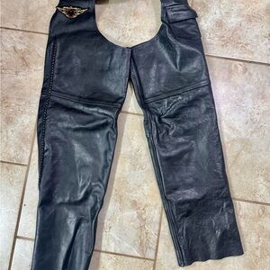 XS Black Leather Chaps